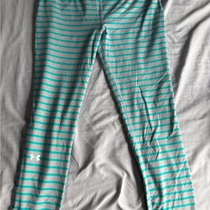 Under Armour Striped Leggings - Gray and Green